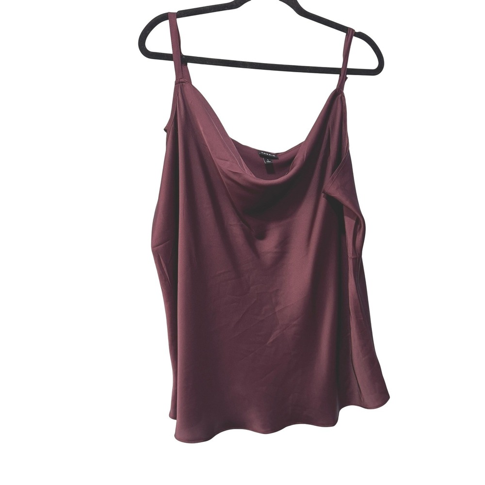 Torrid Burgundy Cowl Neck Camisole Tank Top Plus Size 1 Wine Red Silky Strappy